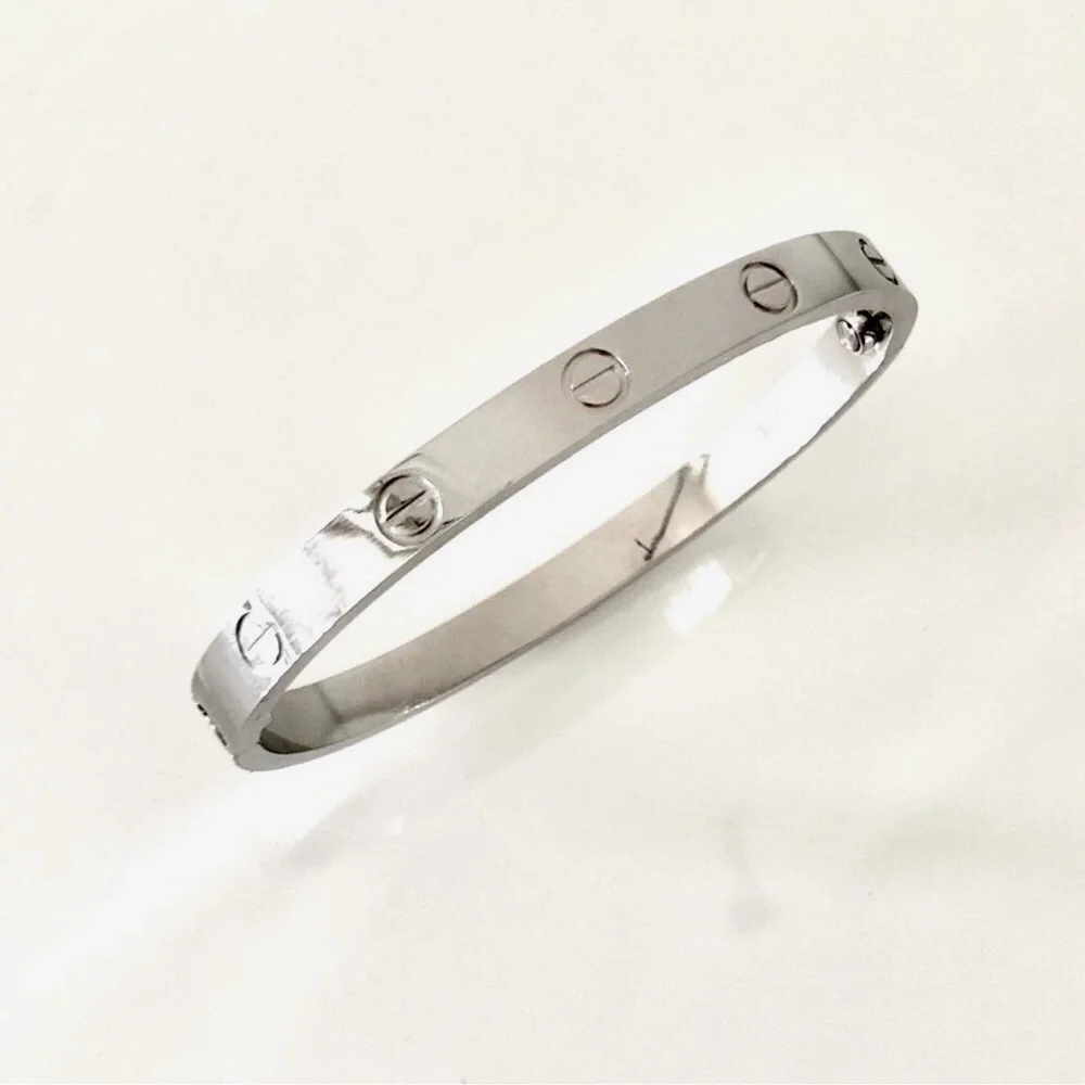 Generic Clip On Screw Bangle Bracelet in Silver